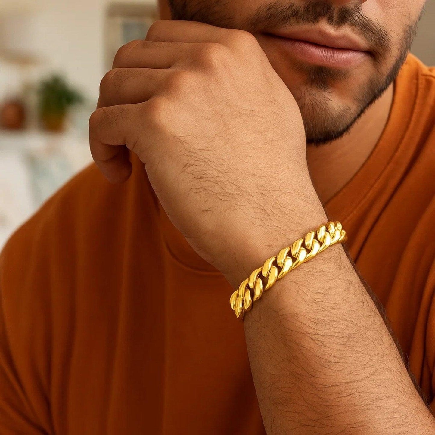 14k Yellow Gold Semi Solid Miami Cuban Bracelet (9.10 mm)