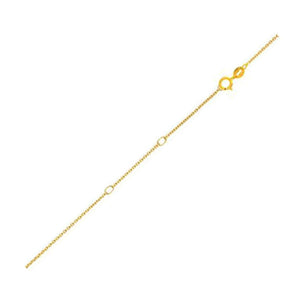 Double Extendable Diamond Cut Cable Chain in Yellow Gold (0.87 mm)