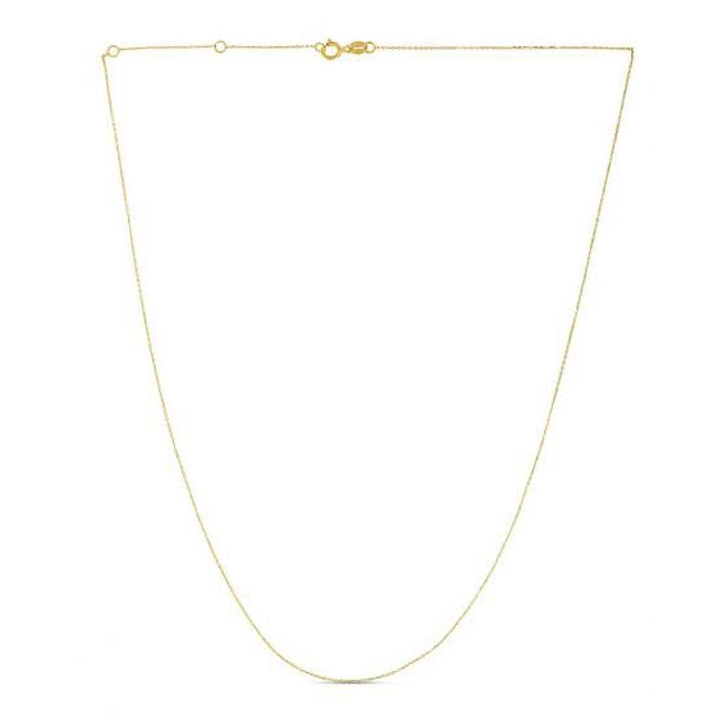 Double Extendable Diamond Cut Cable Chain in Yellow Gold (0.87 mm)