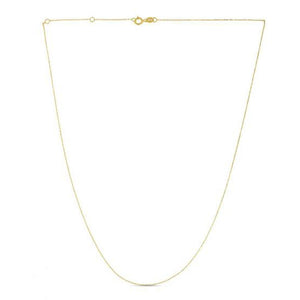 Double Extendable Diamond Cut Cable Chain in Yellow Gold (0.87 mm)