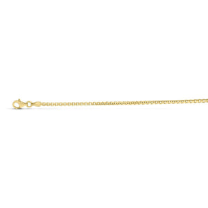 Sterling Silver Yellow Gold Plated Round Box Chain (2.10 mm)