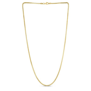 Sterling Silver Yellow Gold Plated Round Box Chain (2.10 mm)