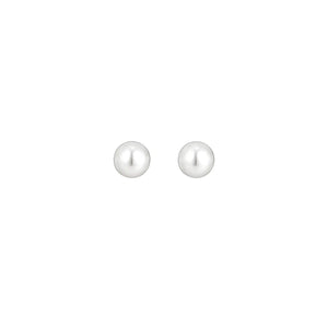 White Freshwater Cultured Pearl Stud Earrings in 14K White Gold (4.00 mm)