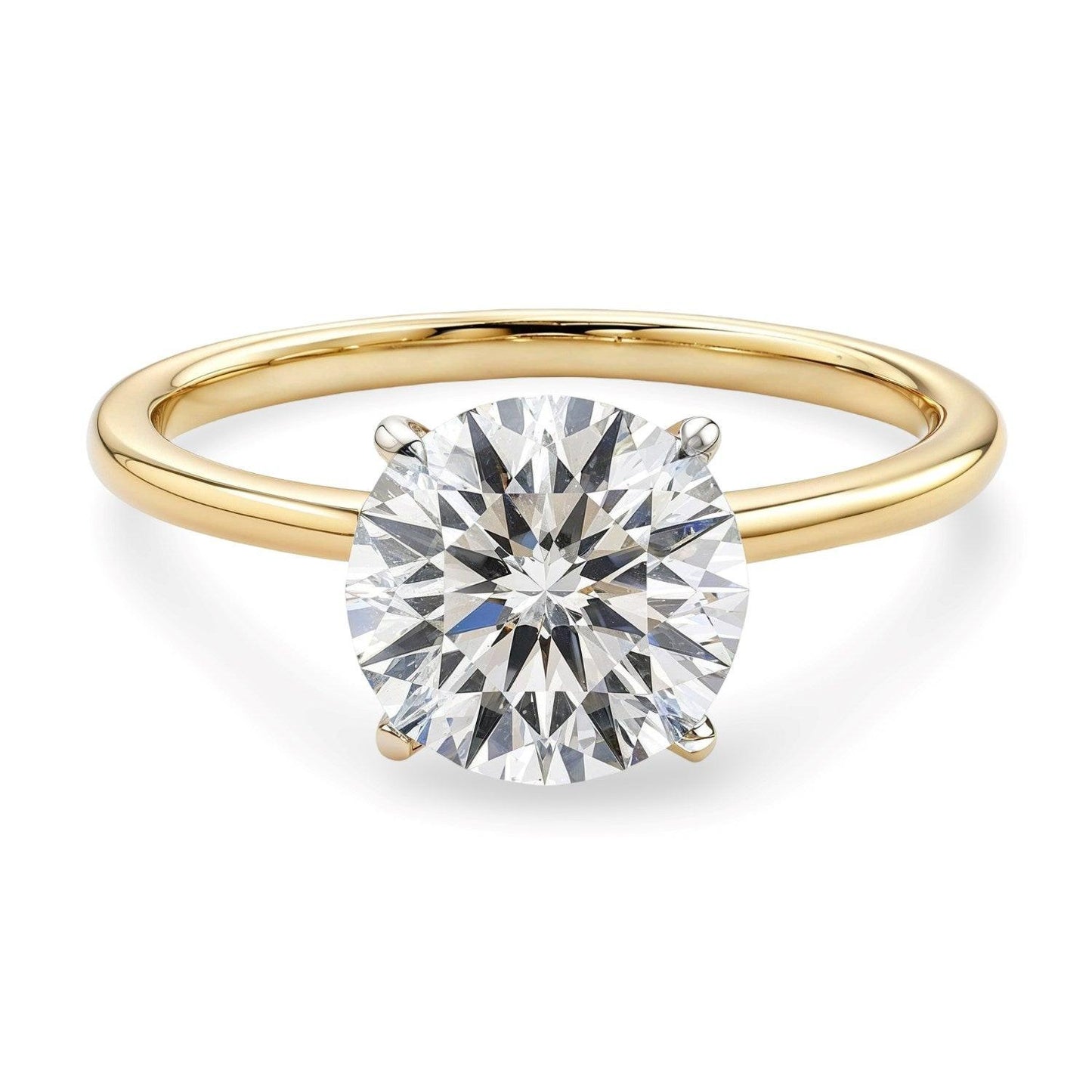 1 1/2 Carat Round Lab Grown IGI G/VS1 Diamond Solitaire Ring in 14K Yellow Gold