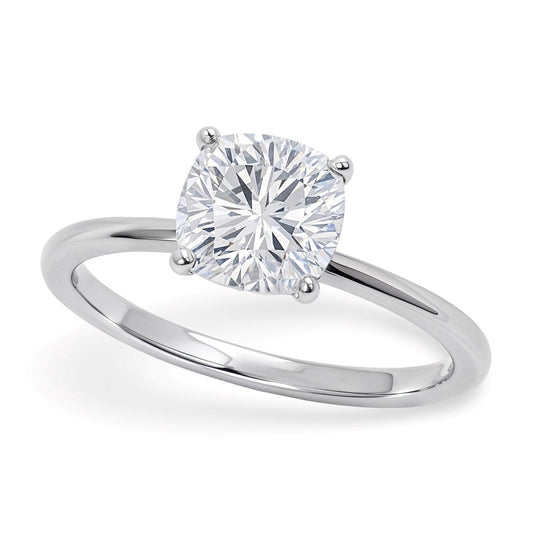 1 1/2 Carat Cushion Lab Grown IGI G/VS1 Diamond Solitaire Ring in 10K White Gold