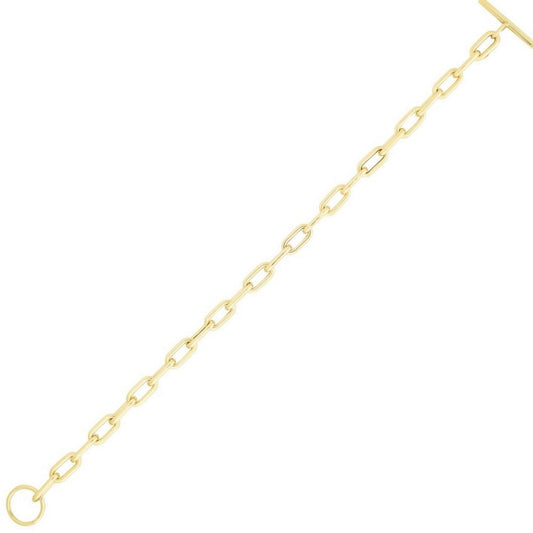 14K Yellow Gold Paperclip Toggle Bracelet