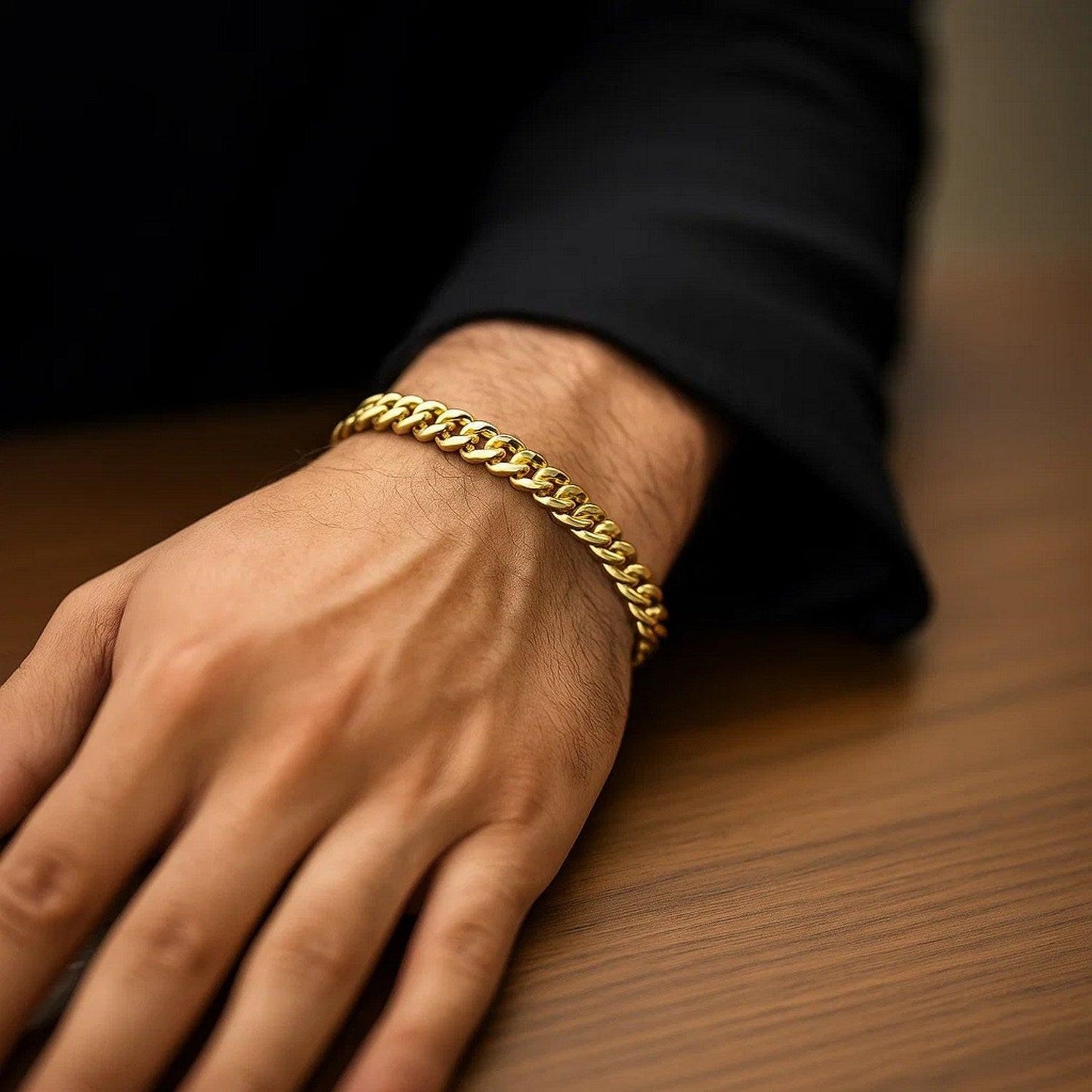 14k Yellow Gold Classic Miami Cuban Solid Bracelet (6.10 mm)