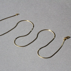 1.0mm 14K Yellow Gold Octagonal Shiny Snake Chain