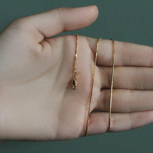 1.0mm 14K Yellow Gold Octagonal Shiny Snake Chain