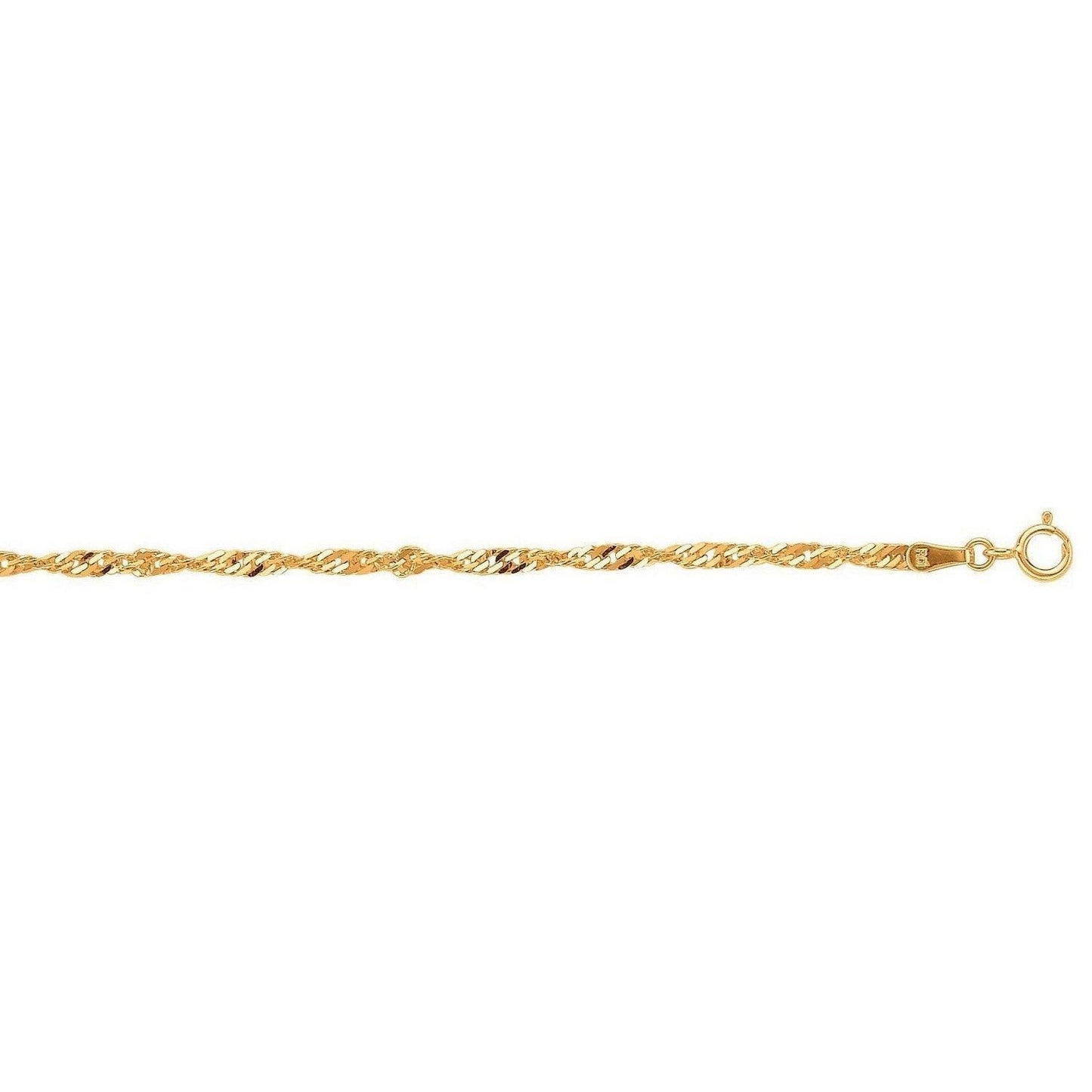 10k Yellow Gold Singapore Bracelet (1.50 mm)
