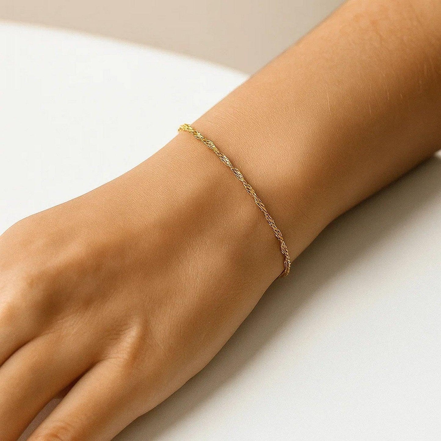 10k Yellow Gold Singapore Bracelet (1.50 mm)