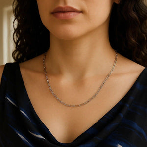 14K White Gold Delicate Paperclip Chain (2.10 mm)