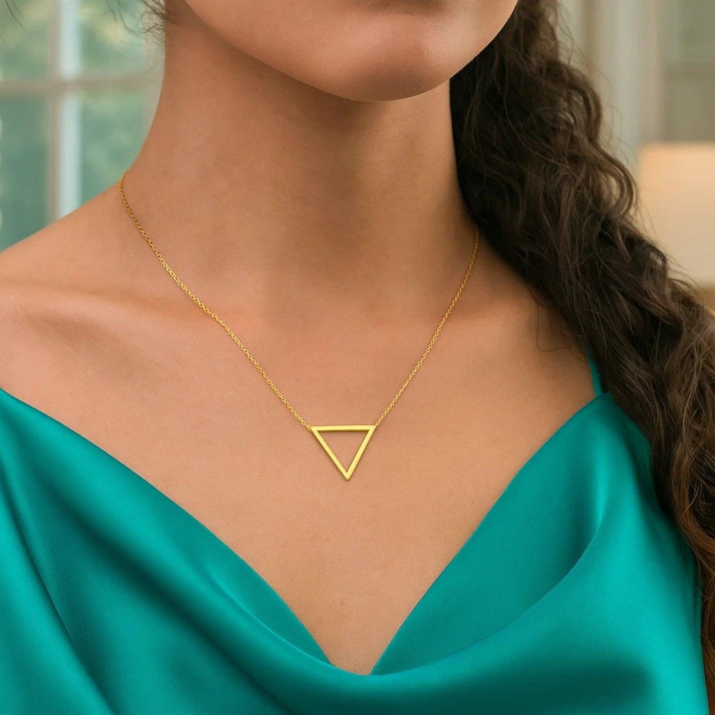14k Yellow Gold Delta Symbol Chain Necklace