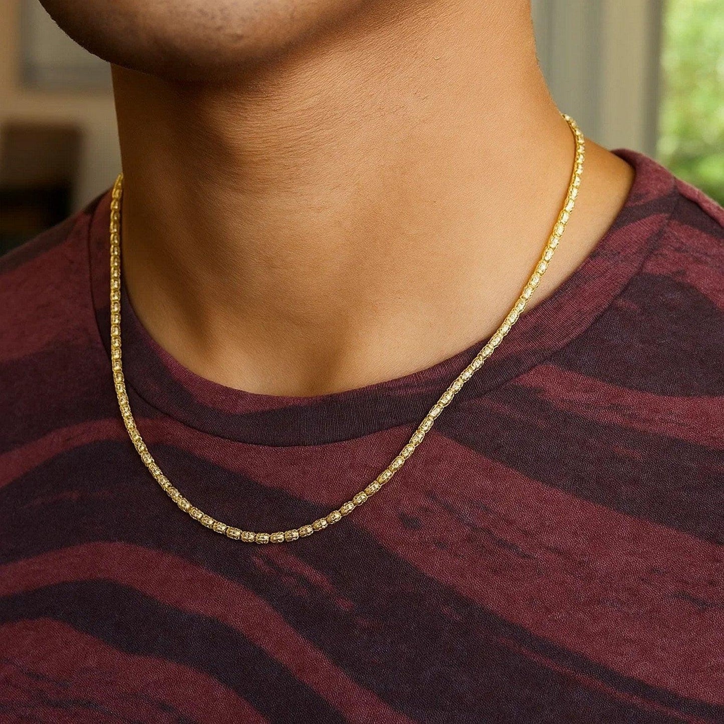 Ice Barrel Chain in 14k Yellow Gold (3.1 mm)