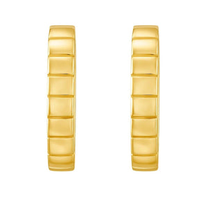 14K Yellow Gold Fancy Oval Hoop Earrings