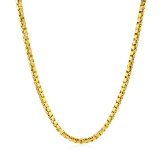 14k Yellow Gold Semi Solid Box Chain (2.10 mm)