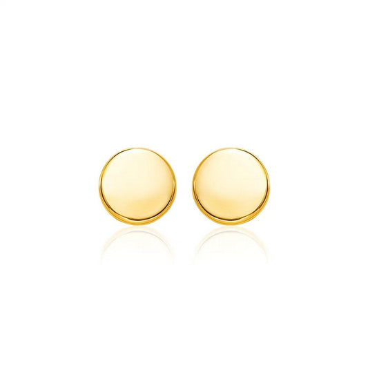 14k Yellow Gold Polished Round Post Earrings(5.5mm)