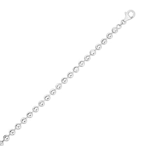 Sterling Silver Rhodium Plated Moon Cut Bead Chain (5.00 mm)