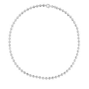 Sterling Silver Rhodium Plated Moon Cut Bead Chain (5.00 mm)