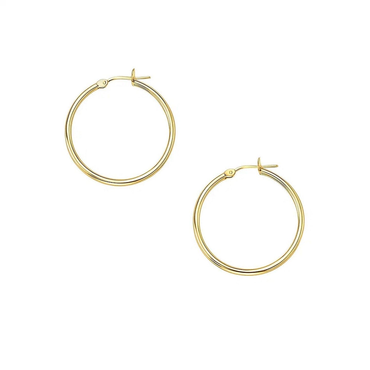 10k Yellow Gold Polished Hoop Earrings (2x30mm)