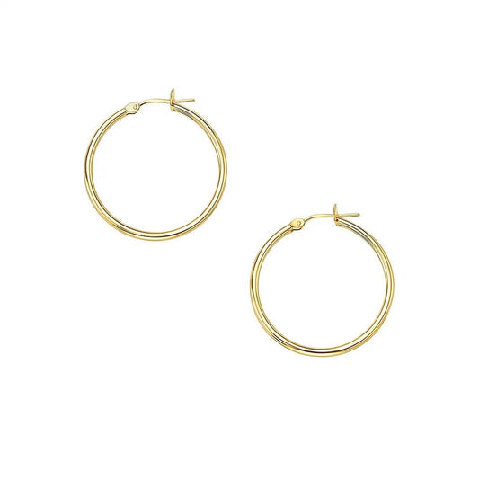 10k Yellow Gold Polished Hoop Earrings (2x30mm)