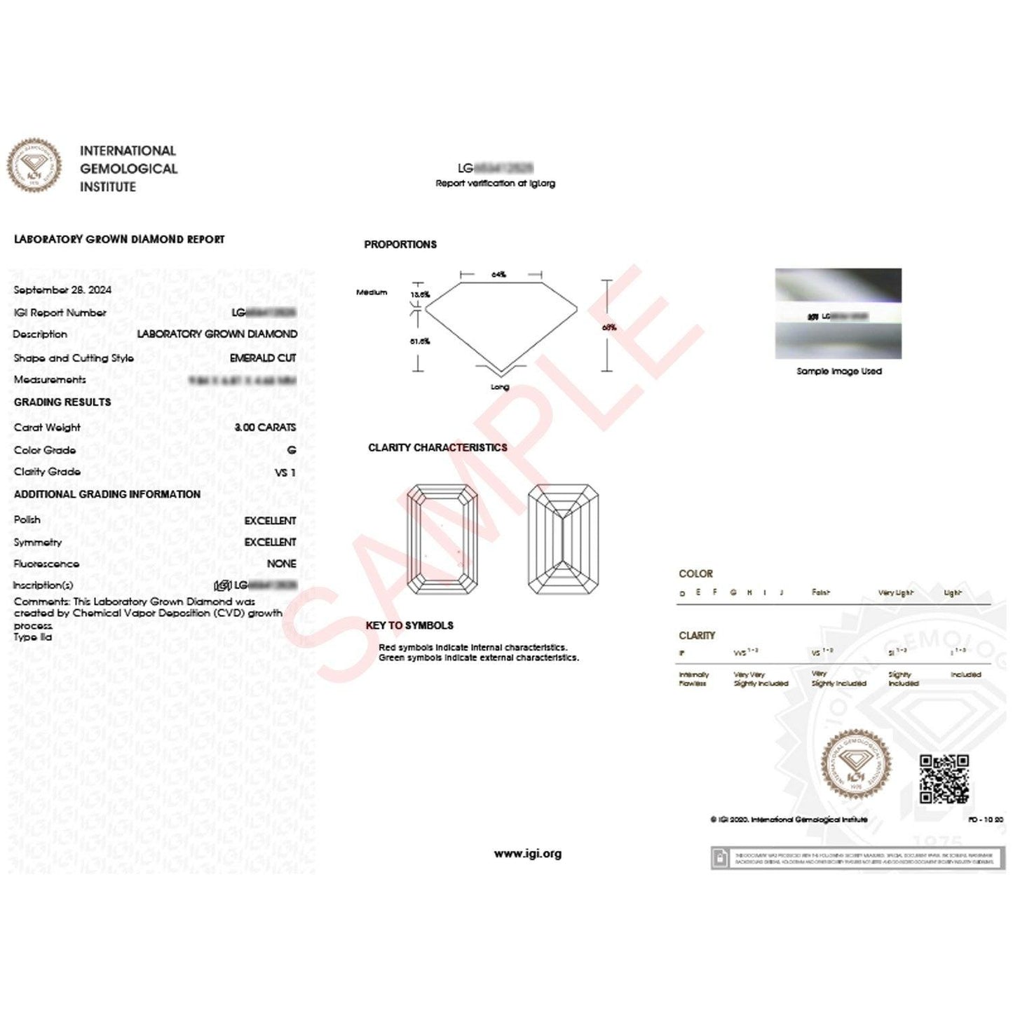 3 Carat Emerald Lab Grown IGI G/VS1 Diamond Solitaire Ring in 10K Yellow Gold