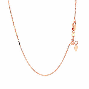 14k Rose Gold Adjustable Box Chain (0.85 mm)