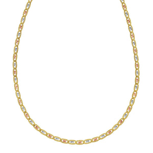 14K Tri Color Gold Pave Valentino Chain (3.00 mm)