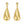 Sterling Silver Yellow Gold Plated Puffed Teardrop Dangle Earrings