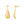 Sterling Silver Yellow Gold Plated Puffed Teardrop Dangle Earrings