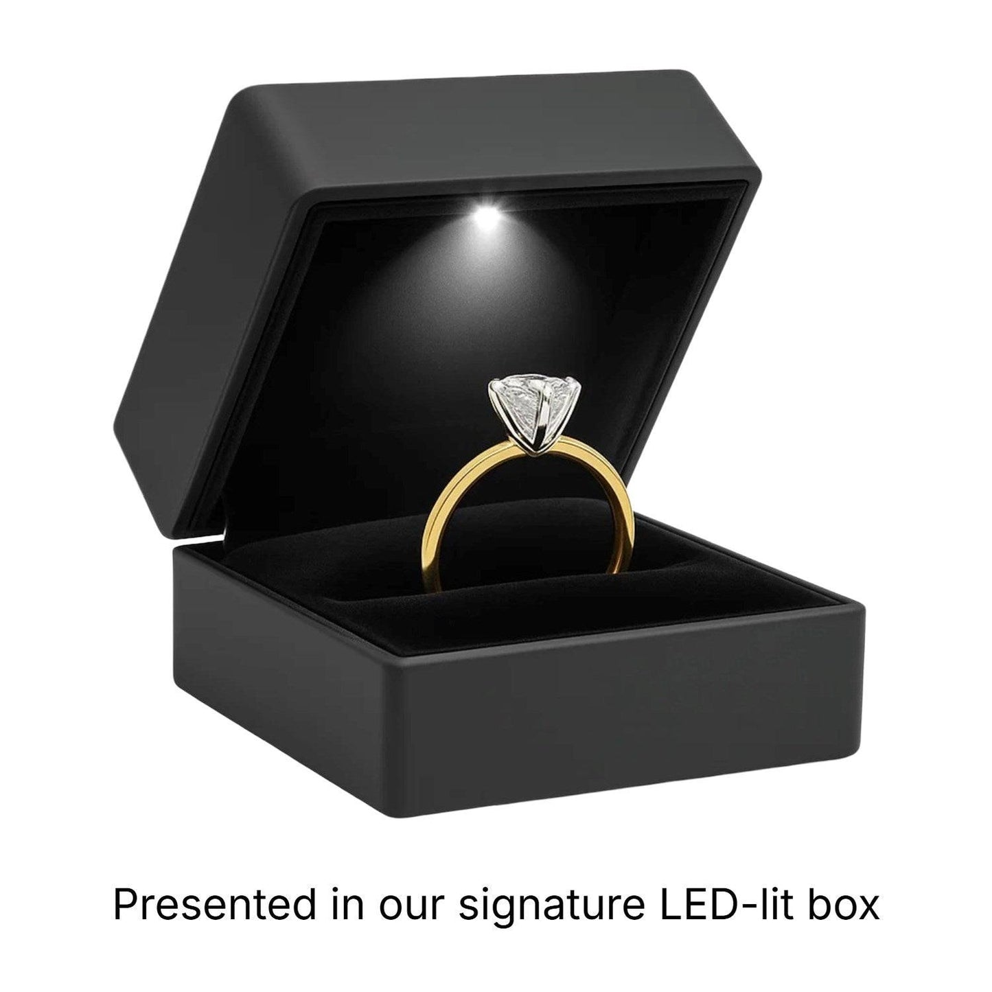 5 Carat Princess Lab Grown IGI G/VS1 Diamond Solitaire Ring in 10K Yellow Gold