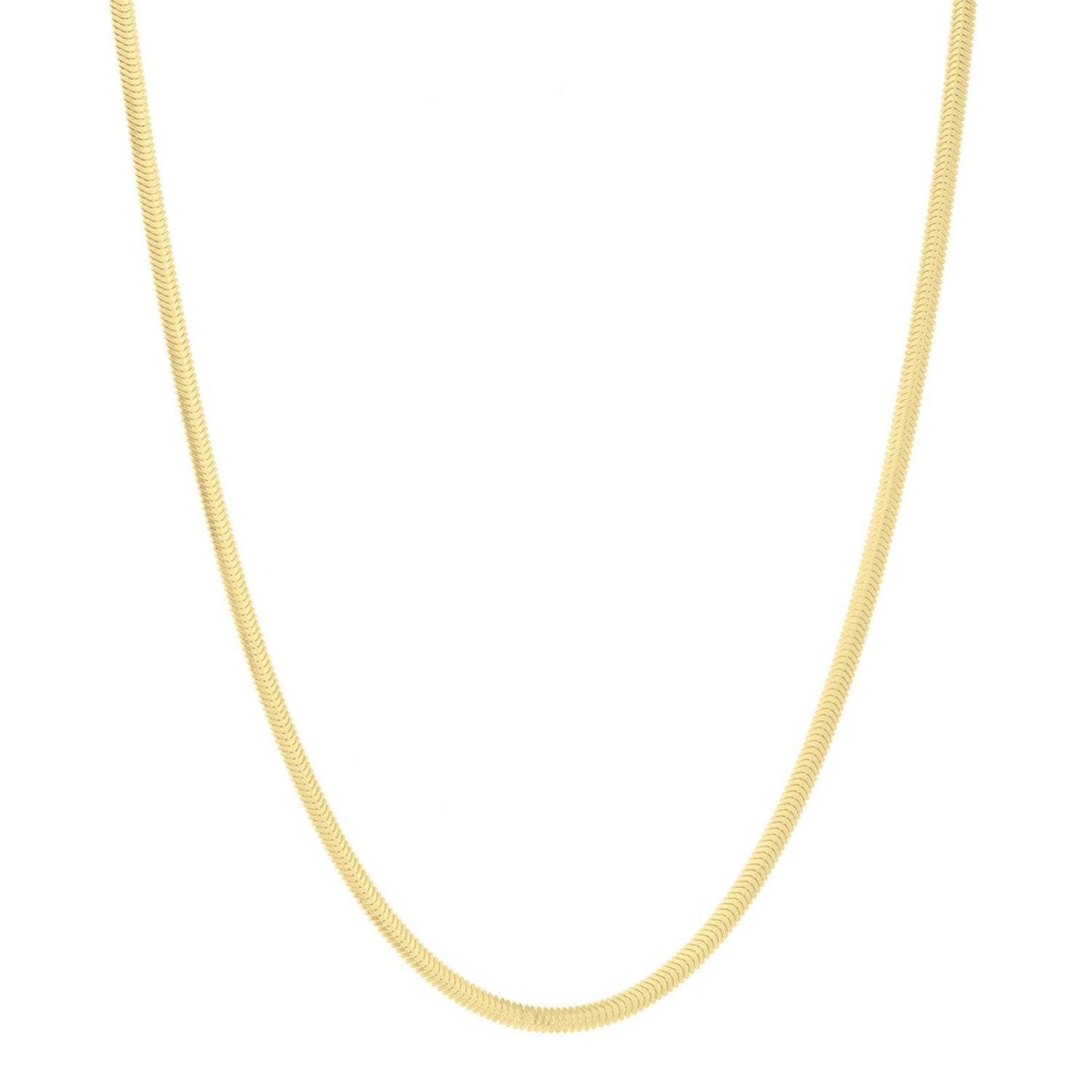 Sterling Silver Yellow Gold Plated Oval Snake Chain (2.60 mm)