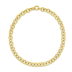 14k Yellow Gold Round Link Chain Necklace