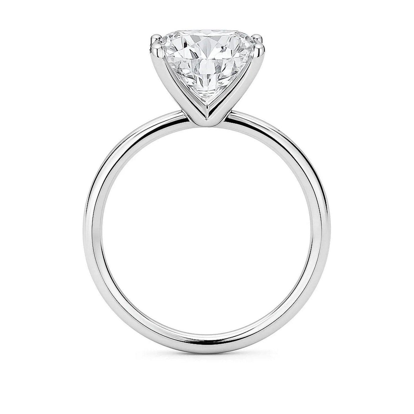5 Carat Cushion Lab Grown IGI G/VS1 Diamond Solitaire Ring in 10K White Gold