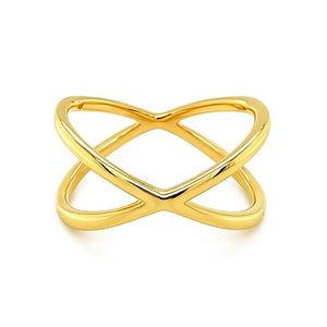 14k Yellow Gold Polished X Profile Ring