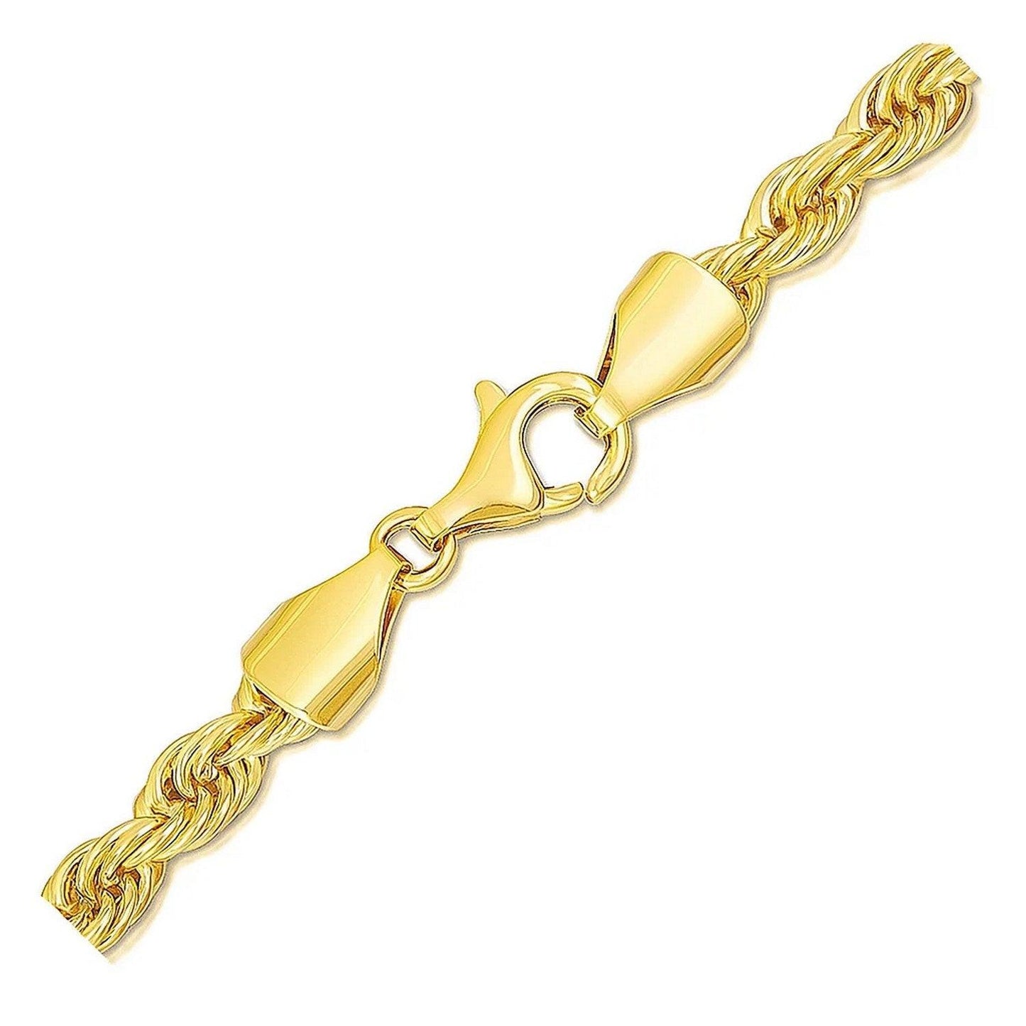 5.40 mm 14k Yellow Gold Solid Diamond Cut Rope Chain