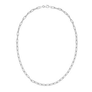 Sterling Silver Rhodium Plated Round Link Paperclip Chain (5.20 mm)