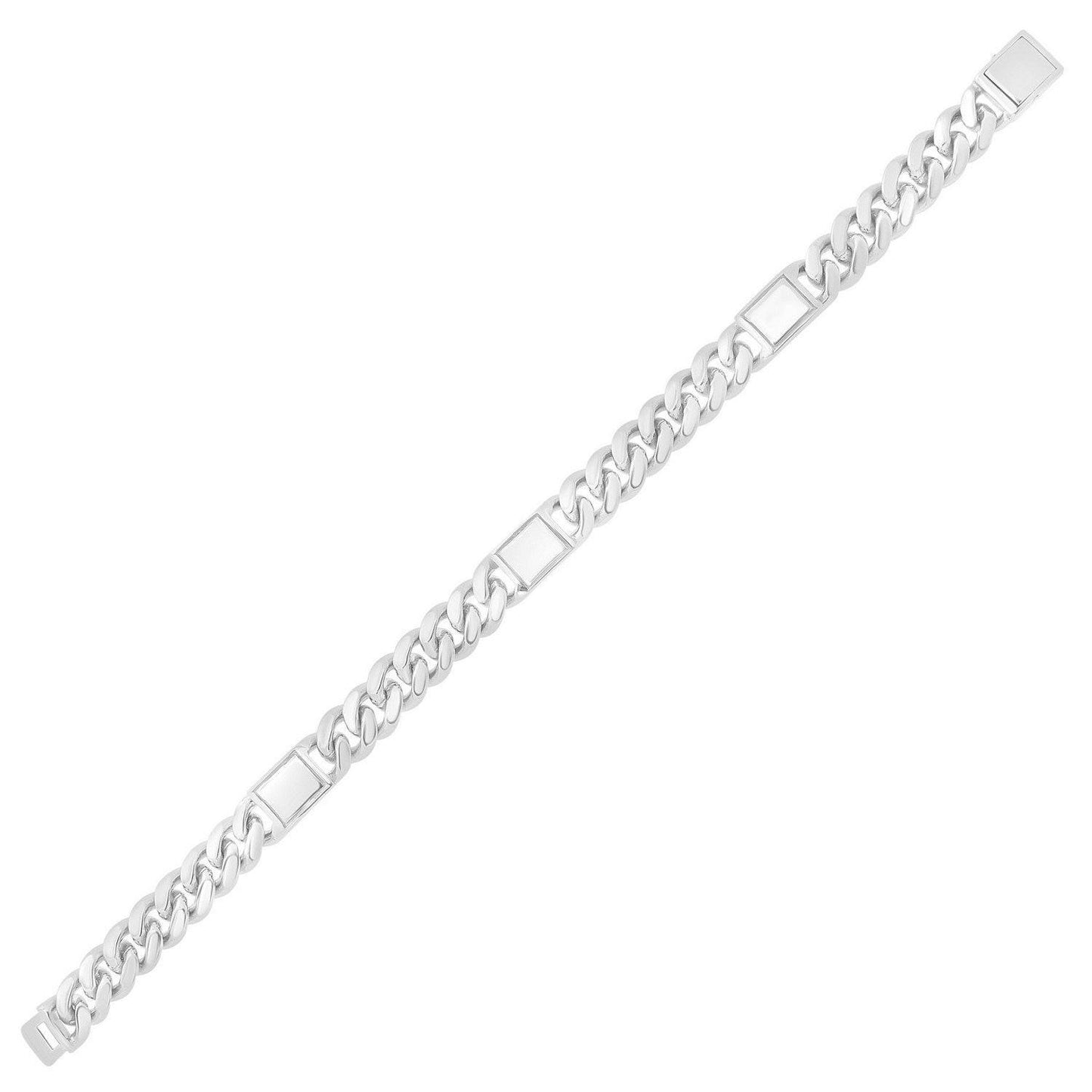 Sterling Silver Rhodium Plated Miami Cuban Link Bracelet (9.00 mm)