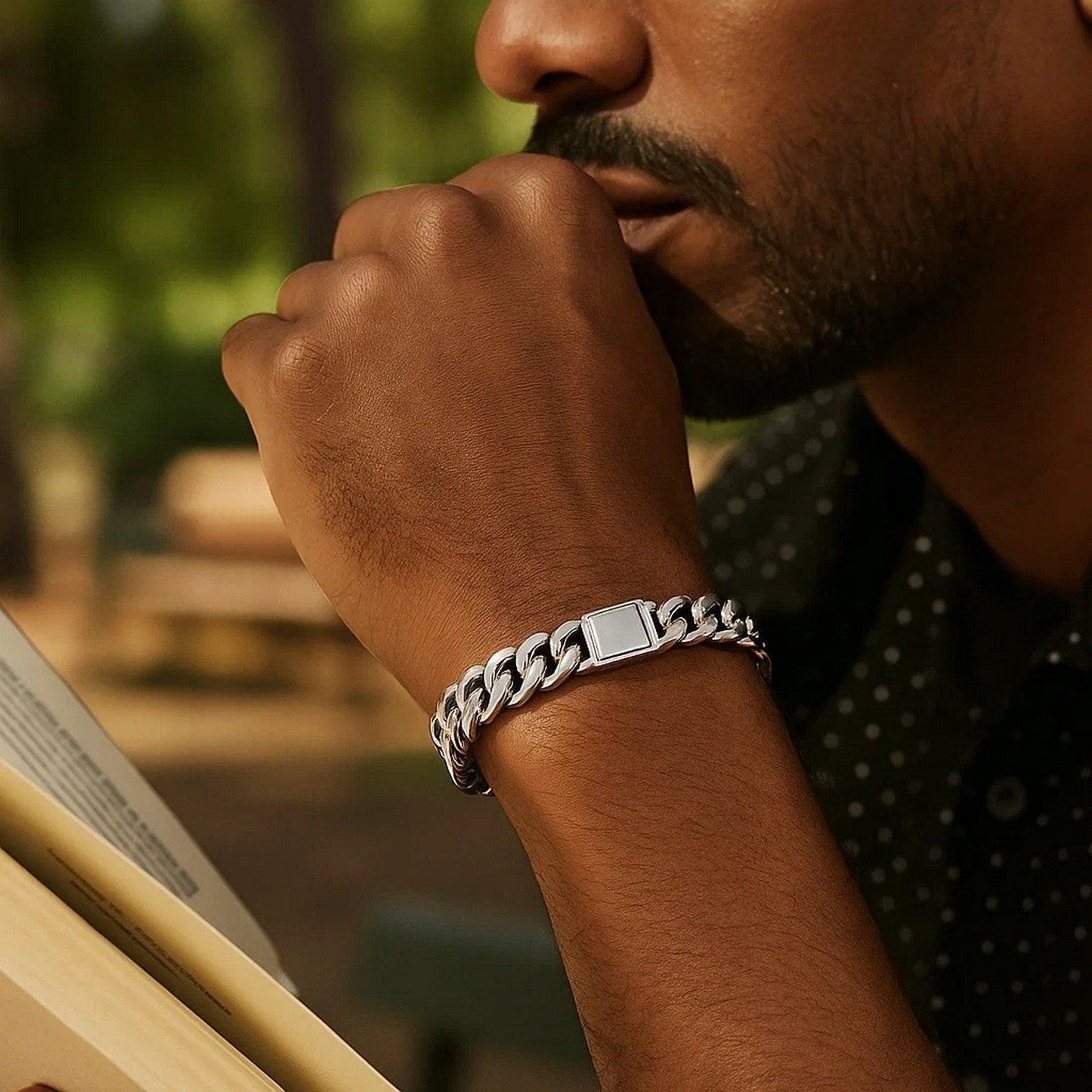 Sterling Silver Rhodium Plated Miami Cuban Link Bracelet (9.00 mm)