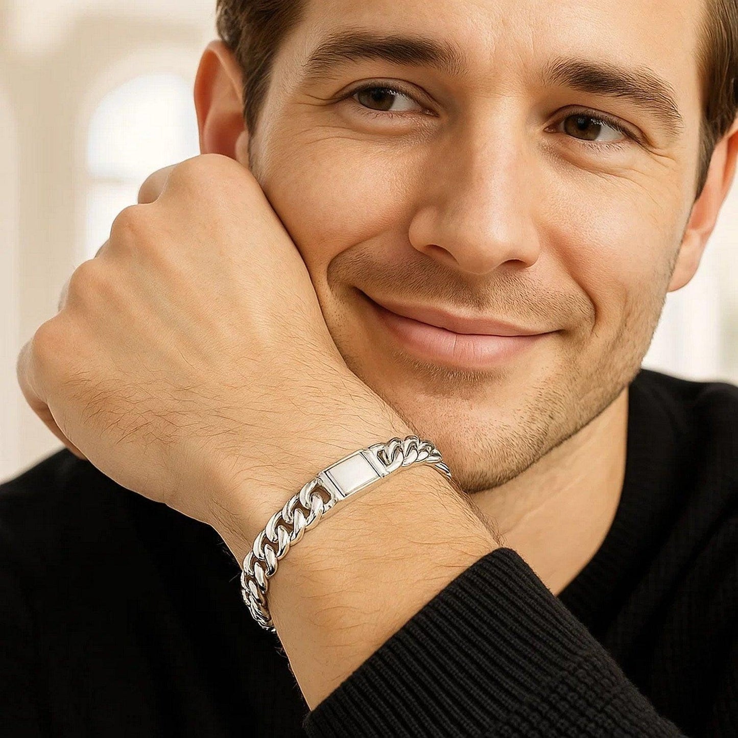 Sterling Silver Rhodium Plated Miami Cuban Link Bracelet (9.00 mm)