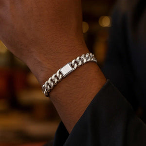 Sterling Silver Rhodium Plated Miami Cuban Link Bracelet (9.00 mm)