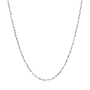 14k White Gold Round Cable Link Chain (1.50 mm)