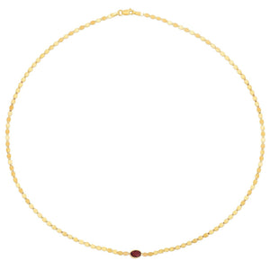 14K Yellow Gold Garnet Mirrored Chain (2.20 mm)