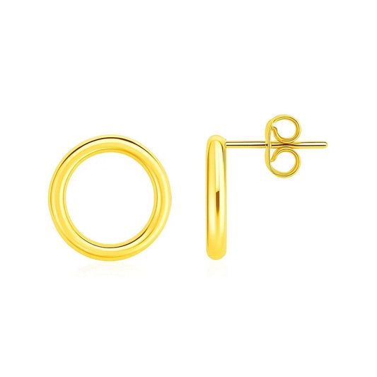 Open Circle Post Earrings in 14k Yellow Gold
