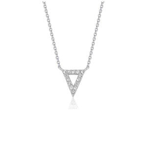 Diamond Inverted Triangle Pendant in 14k White Gold