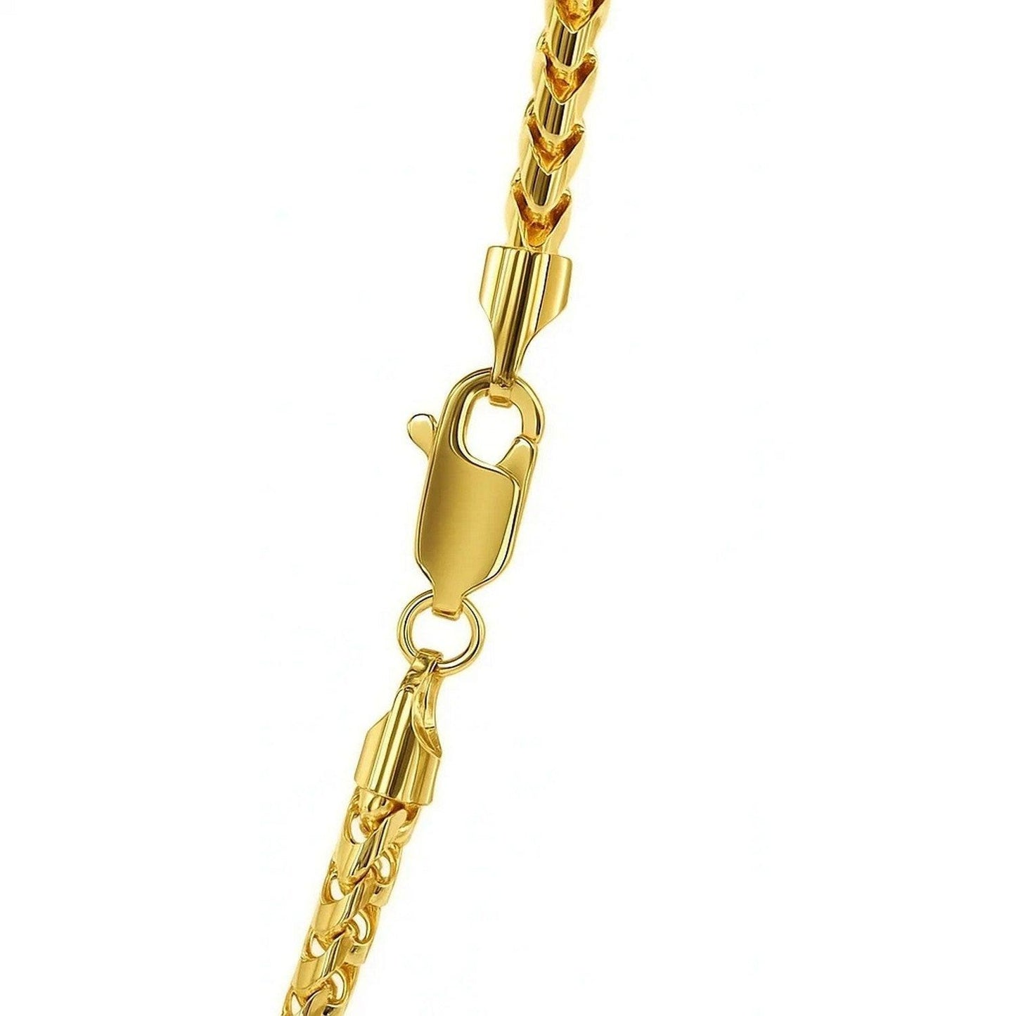 14k Yellow Solid Gold Diamond Cut Round Franco Chain (3.10 mm)