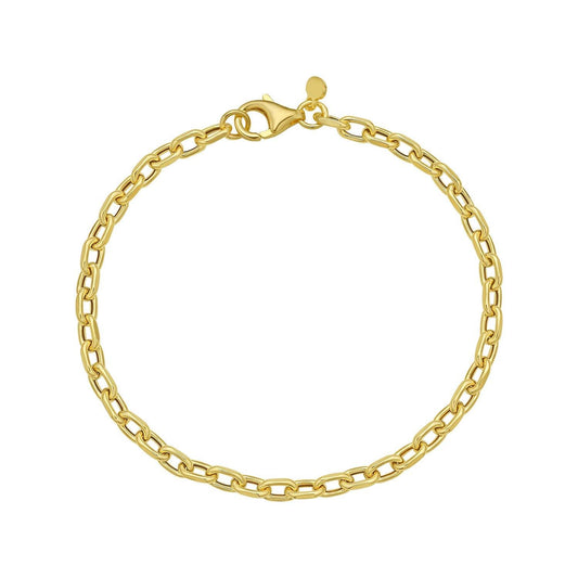 14K Yellow Gold Cable Chain Bracelet (3.30 mm)
