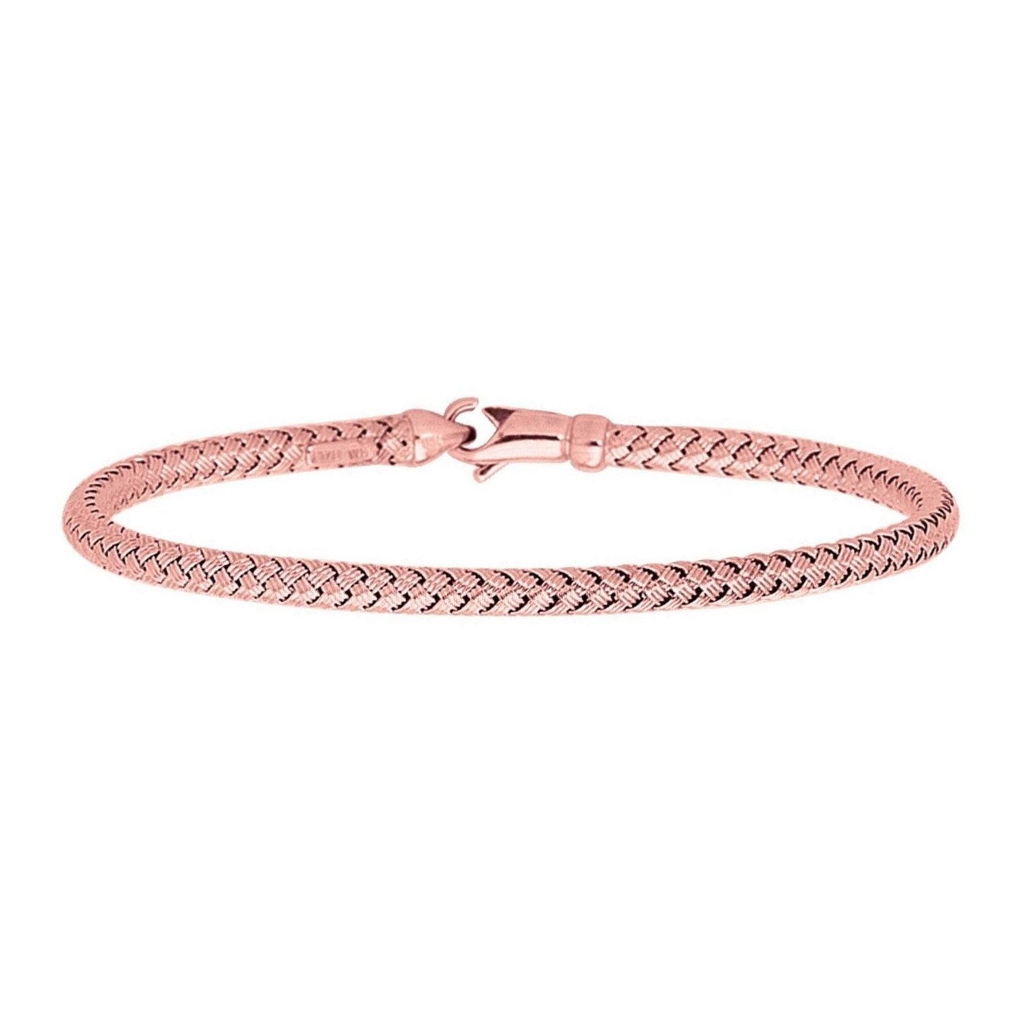 14k Rose Gold Fancy Weave Motif Bangle (3.40 mm)