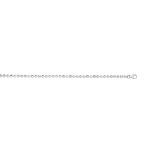 Sterling Silver Rhodium Plated Moon Cut Bead Chain (3.00 mm)