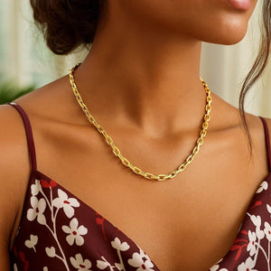 14k Yellow Gold Paperclip Chain Necklace (4.20 mm)